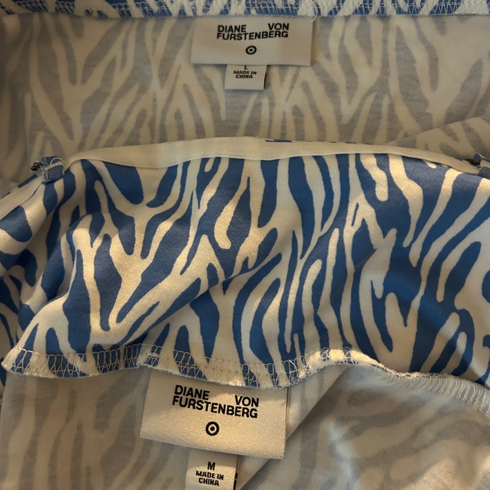 Blue and White Zebra Print Skirt - Picture 2 of 2